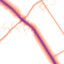 Daytime road noise heatmap for PE6 9RU