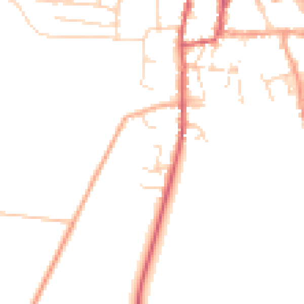 Daytime road noise heatmap for PE7 1DW