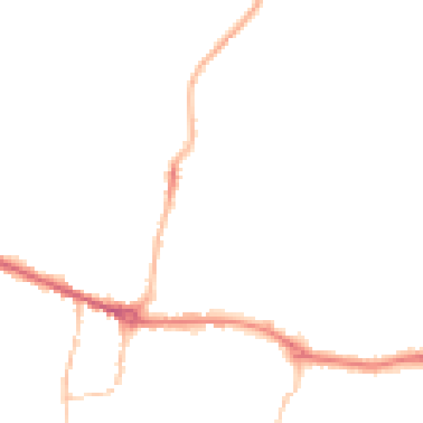 Night-time road noise heatmap for PE7 1PN