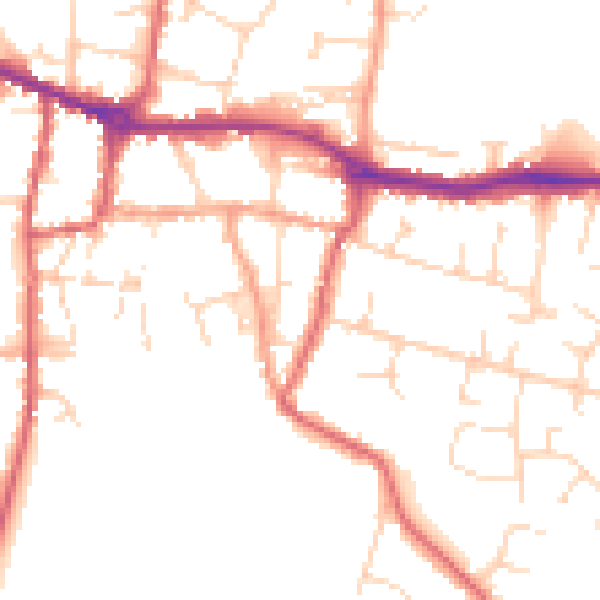 Daytime road noise heatmap for PE7 1WD