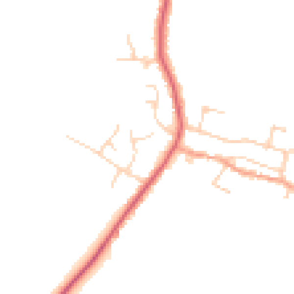 Daytime road noise heatmap for PE7 3BQ