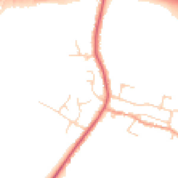 Daytime road noise heatmap for PE7 3BX