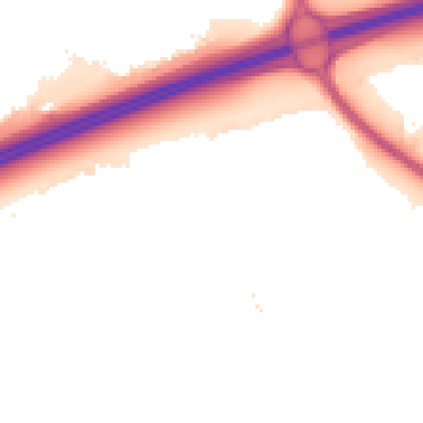 Night-time road noise heatmap for PE7 8AD