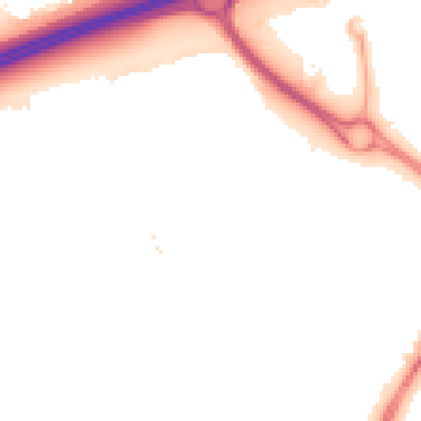 Night-time road noise heatmap for PE7 8AY