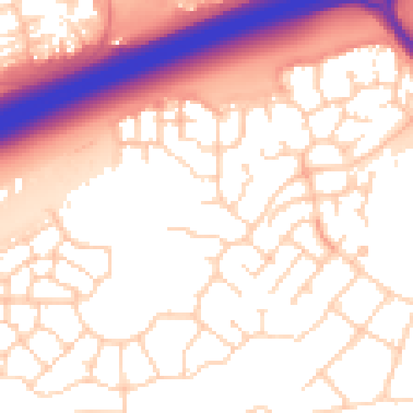 Daytime road noise heatmap for PE7 8BY
