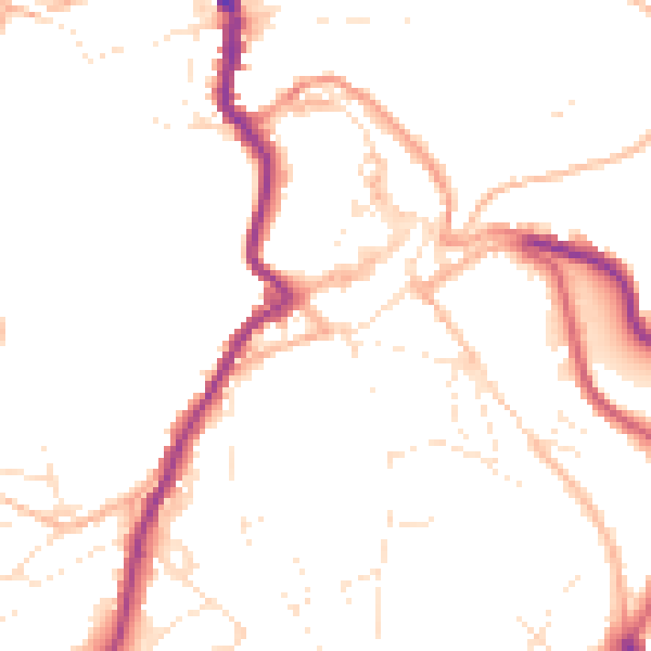 Daytime road noise heatmap for PL15 7AW