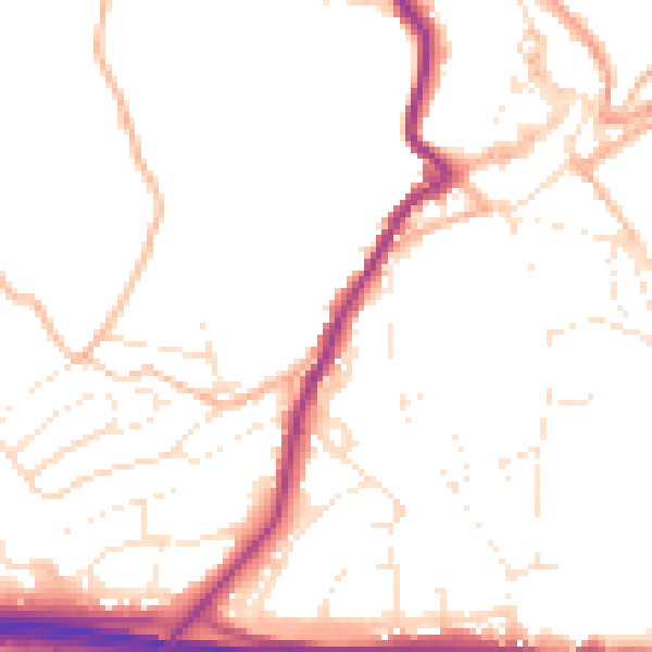 Daytime road noise heatmap for PL15 7BW