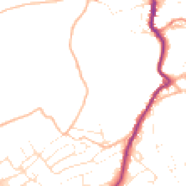 Daytime road noise heatmap for PL15 7EG