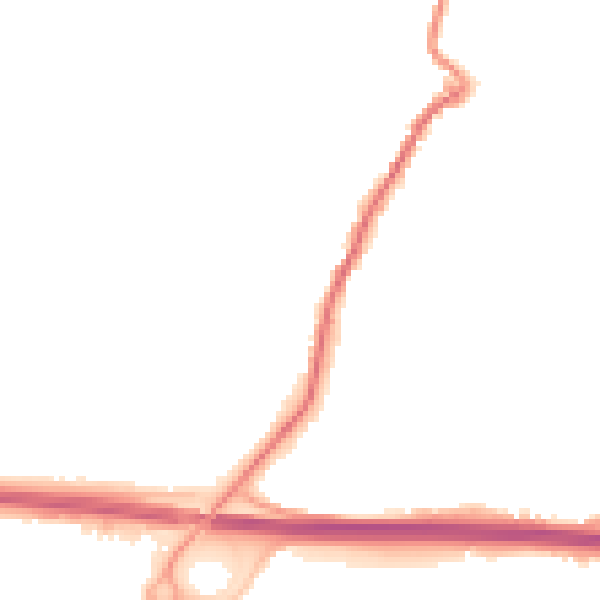 Night-time road noise heatmap for PL15 7FL