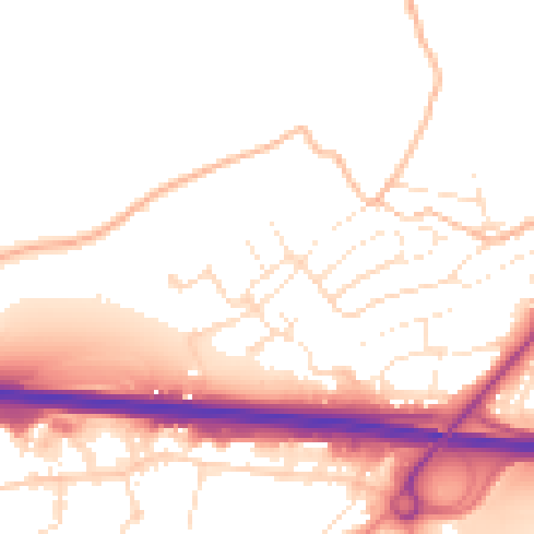 Daytime road noise heatmap for PL15 7FX