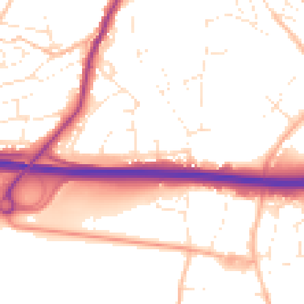 Daytime road noise heatmap for PL15 7HS