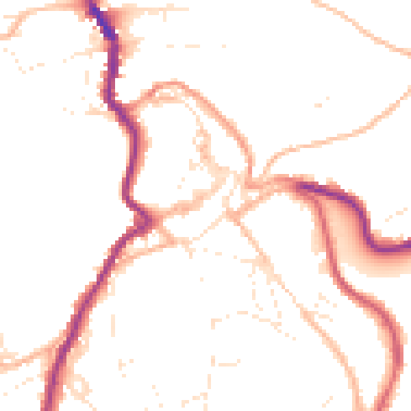 Daytime road noise heatmap for PL15 8AA