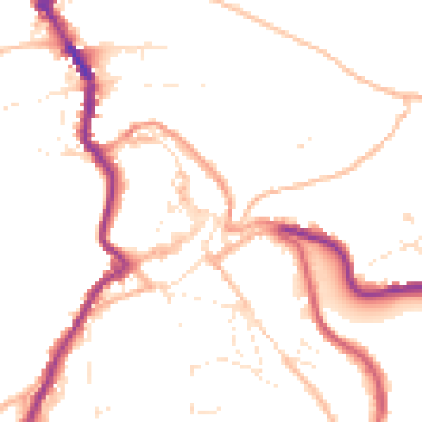 Daytime road noise heatmap for PL15 8AU