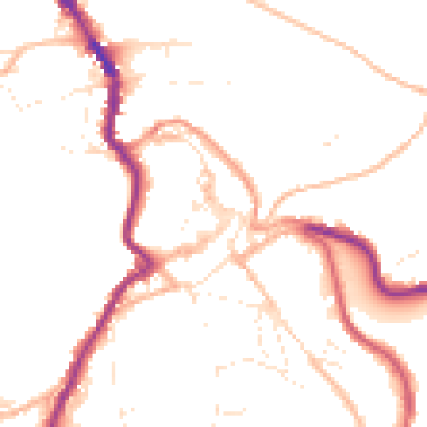 Daytime road noise heatmap for PL15 8AW