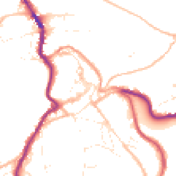 Daytime road noise heatmap for PL15 8EP