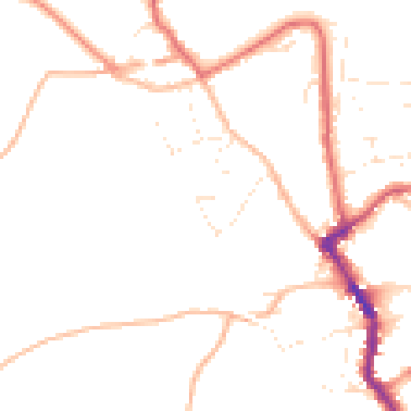 Daytime road noise heatmap for PL15 8QZ