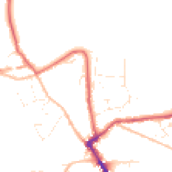 Daytime road noise heatmap for PL15 8RR
