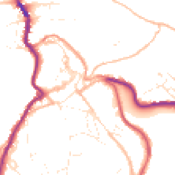 Daytime road noise heatmap for PL15 9EQ