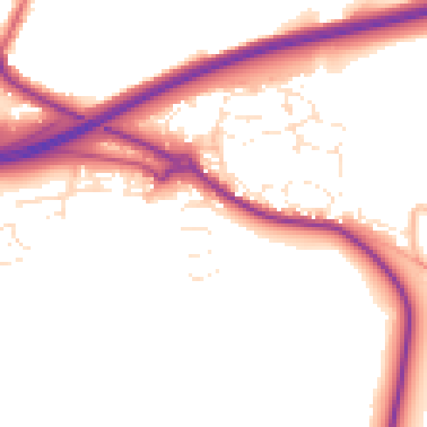 Daytime road noise heatmap for PL15 9GR