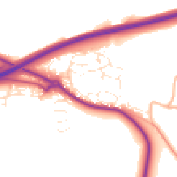 Daytime road noise heatmap for PL15 9JZ