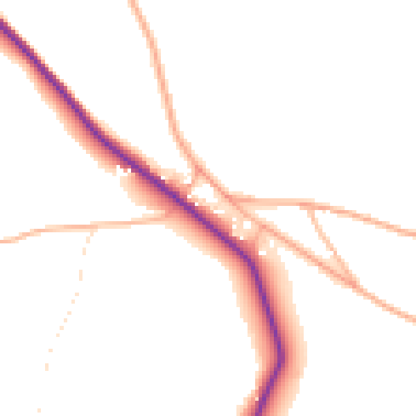 Daytime road noise heatmap for PL19 9EN