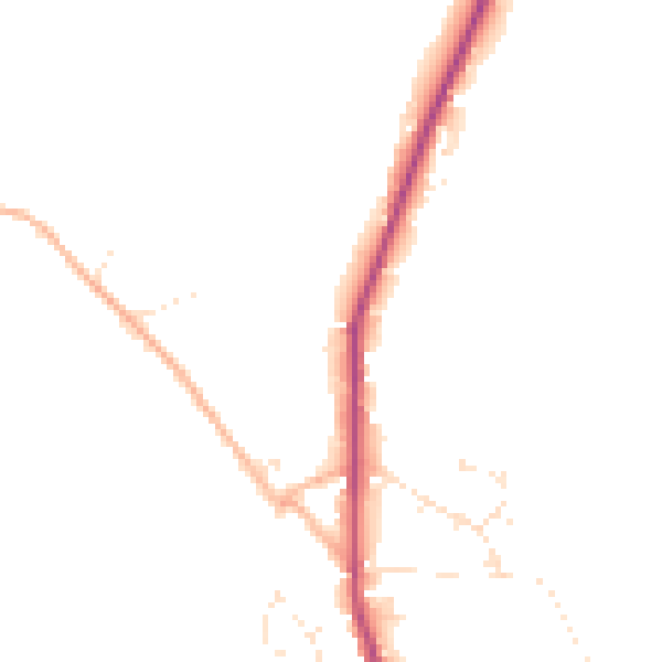 Daytime road noise heatmap for PL19 9QF