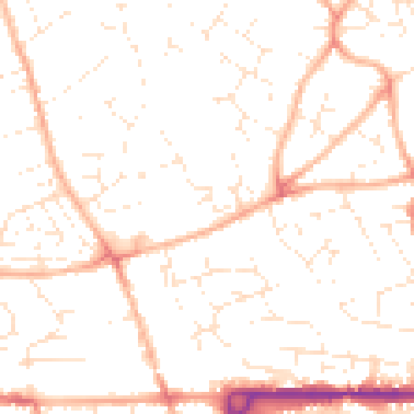 Daytime road noise heatmap for PL25 3AW