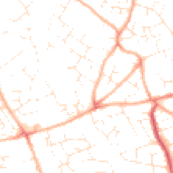 Daytime road noise heatmap for PL25 3BW