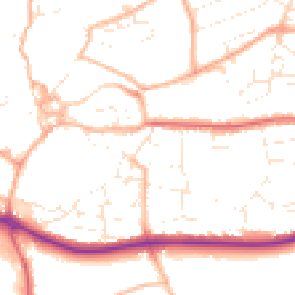 Daytime road noise heatmap for PL25 4TZ