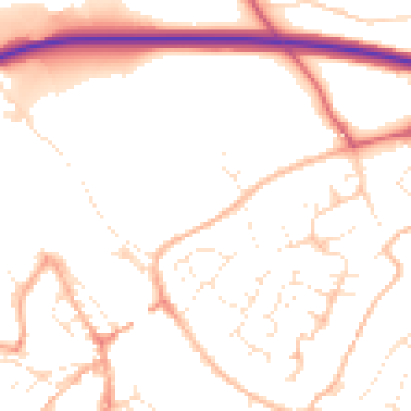 Daytime road noise heatmap for PL27 6DL