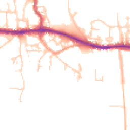 Daytime road noise heatmap for PO10 7AX