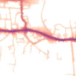 Daytime road noise heatmap for PO10 7BA