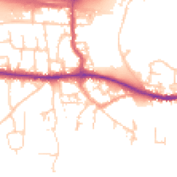 Daytime road noise heatmap for PO10 7BX
