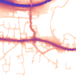 Daytime road noise heatmap for PO10 7DB