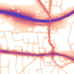 Daytime road noise heatmap for PO10 7DT
