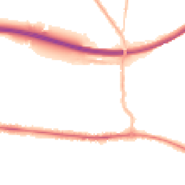 Night-time road noise heatmap for PO10 7DT