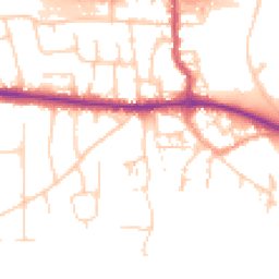 Daytime road noise heatmap for PO10 7EP