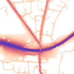 Daytime road noise heatmap for PO10 7PB