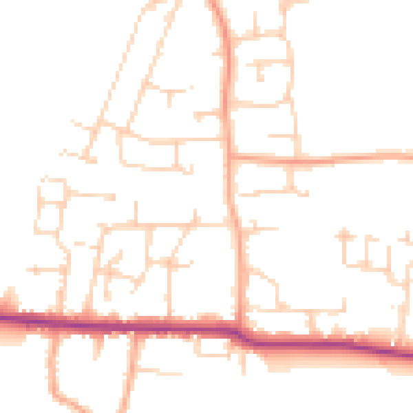 Daytime road noise heatmap for PO10 8FL