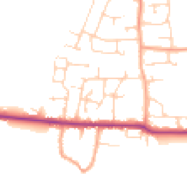 Daytime road noise heatmap for PO10 8FP