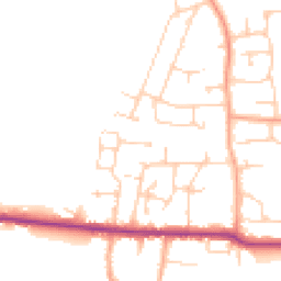 Daytime road noise heatmap for PO10 8FW