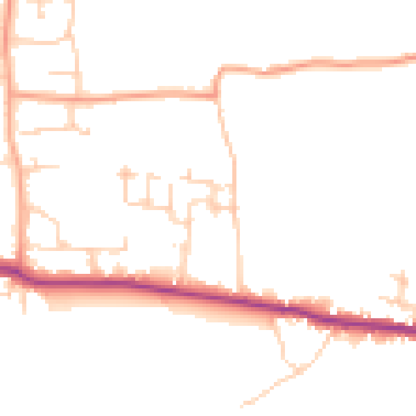 Daytime road noise heatmap for PO10 8GG