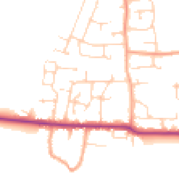 Daytime road noise heatmap for PO10 8HP