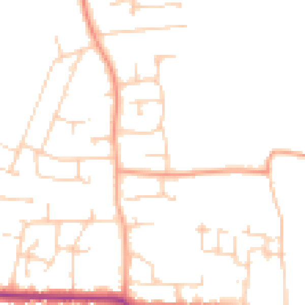 Daytime road noise heatmap for PO10 8LJ