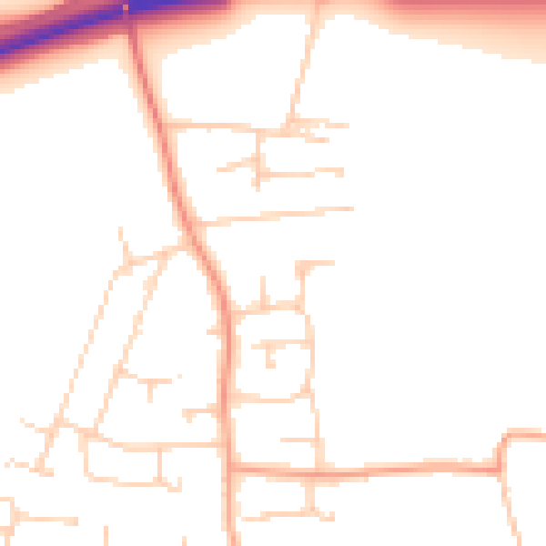 Daytime road noise heatmap for PO10 8NH