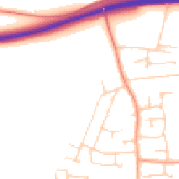 Daytime road noise heatmap for PO10 8NS