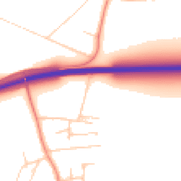 Daytime road noise heatmap for PO10 8PS