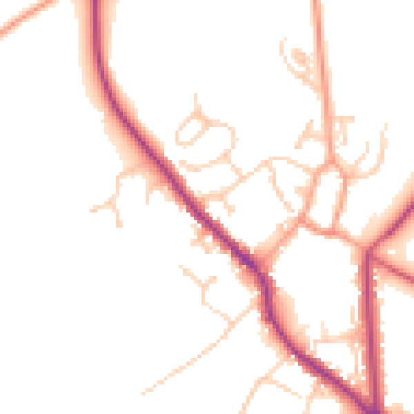 Daytime road noise heatmap for PO17 5LA