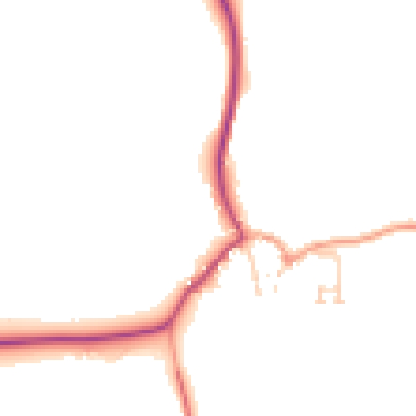 Daytime road noise heatmap for PO18 0FX