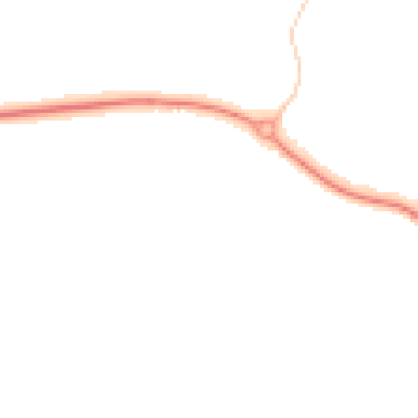 Night-time road noise heatmap for PO18 8NE